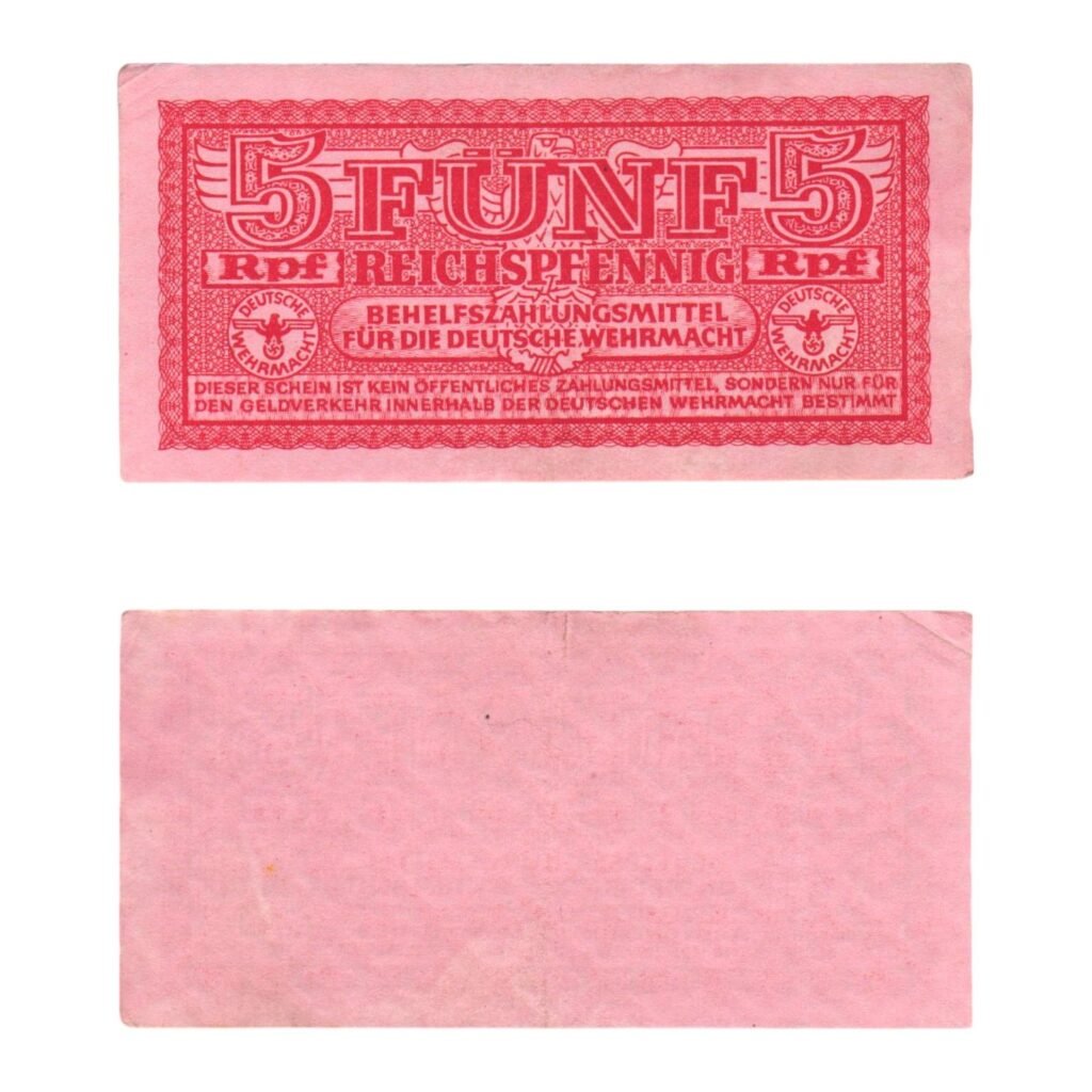 GERMANY 5 reichspfennig ND(1942) / 3rd Reich / Deutsche Wehrmacht / WWII Military Issue / VF+