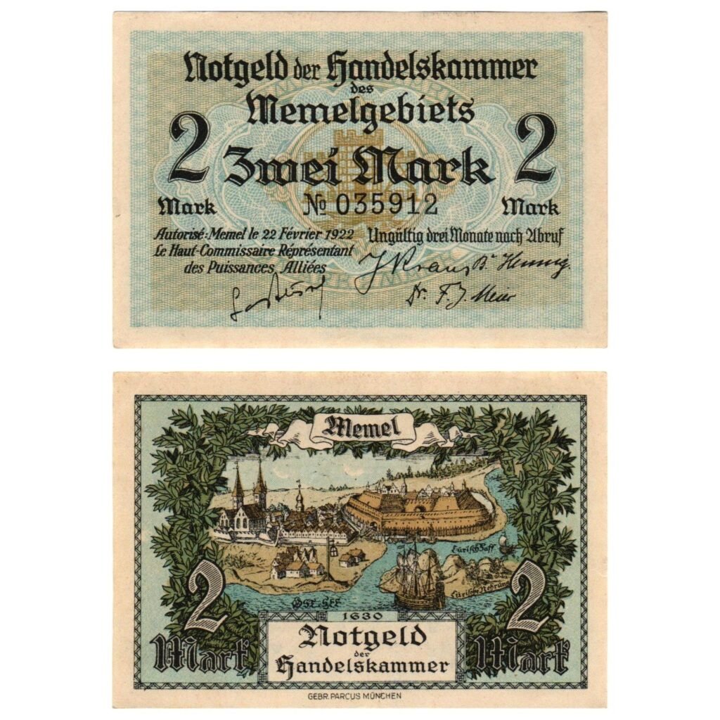 MEMEL 2 mark 1922 UNC-