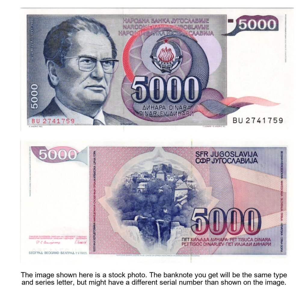 YUGOSLAVIA 5000 dinara 1985 / Josip Broz Tito / BU series / UNC