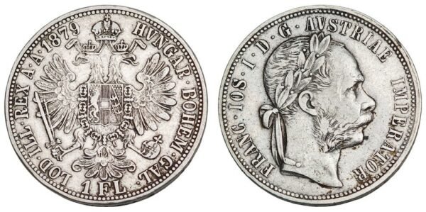 AUSTRIA 1 florin 1879 / Silver / VF