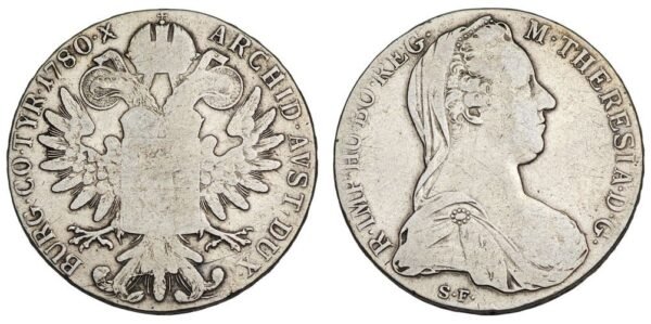 AUSTRIA 1 thaler 1780 / Maria Theresia Silver Thaler / F+
