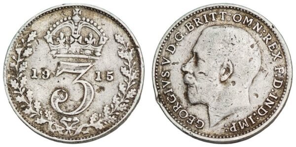 GREAT BRITAIN 3 pence 1915 / Silver / F+