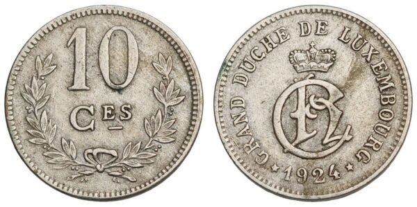 LUXEMBOURG 10 centimes 1924 VF