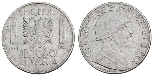 ALBANIA 0.20 lek 1941 / Italian occupation / VF