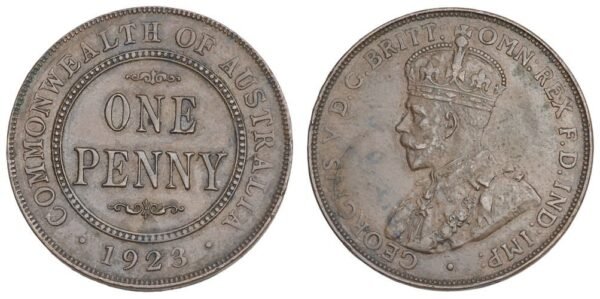 AUSTRALIA 1 penny 1923 XF-
