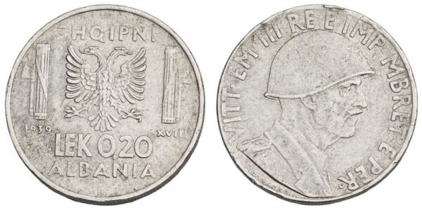 ALBANIA 0.20 lek 1939 / Italian occupation / VF