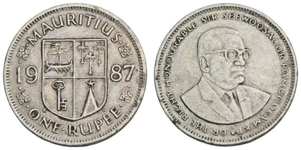 MAURITIUS 1 rupee 1987 VF