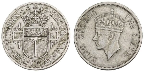 SOUTHERN RHODESIA 1/2 crown 1949 VF