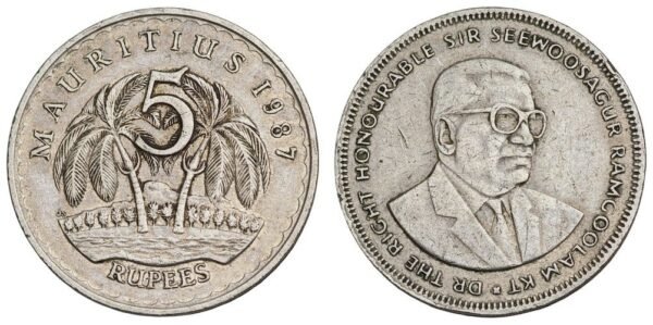 MAURITIUS 5 rupees 1987 VF