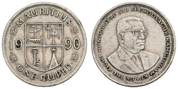 MAURITIUS 1 rupee 1990 VF