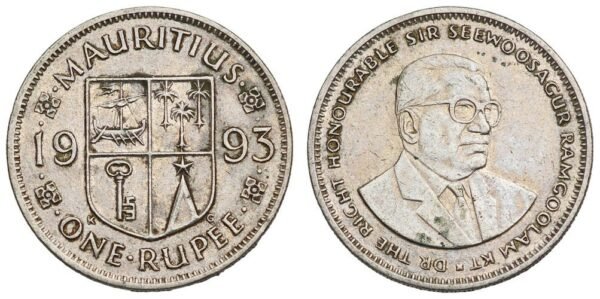 MAURITIUS 1 rupee 1993 VF