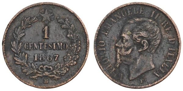 ITALY 1 centesimo 1867 VF