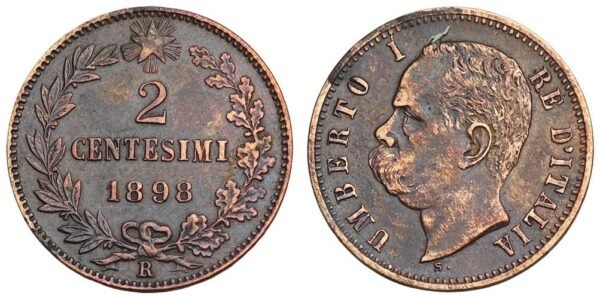 ITALY 2 centesimi 1898 VF