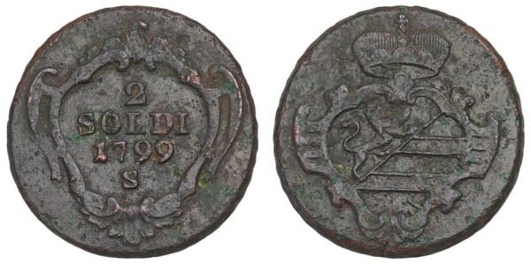 AUSTRIA 2 soldi 1799S / Gorizia / VF-