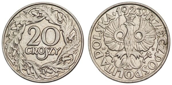 POLAND 20 groszy 1923 XF