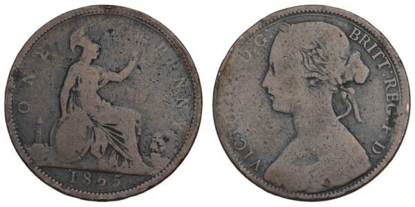 GREAT BRITAIN 1 penny 1865 F