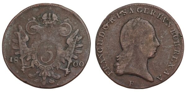 AUSTRIA 3 kreuzer 1800F F