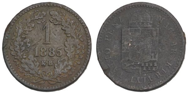 HUNGARY 1 krajczar 1885KB F