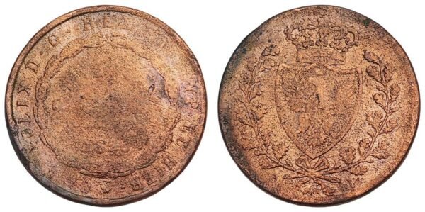 ITALY 5(?) centesimi 1823(?) / Piedmont-Sardinia / VG