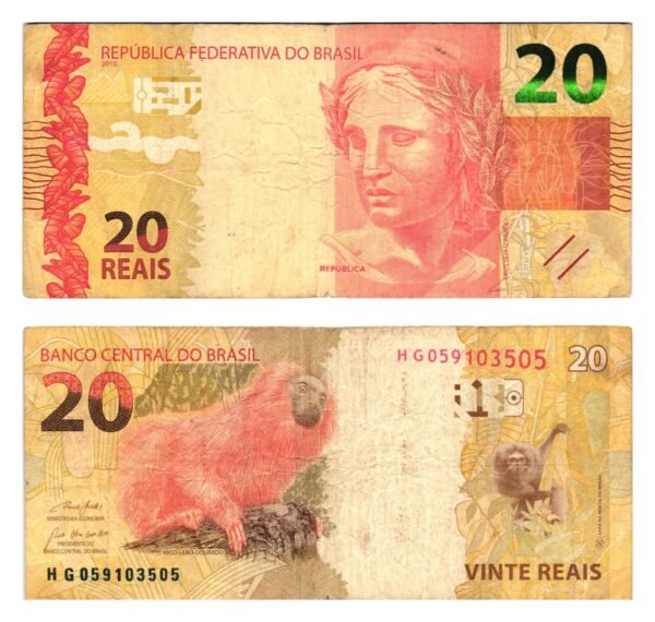 BRAZIL 20 reais 2010 VF-