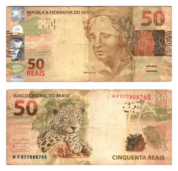 BRAZIL 50 reais 2010 / tear / VF-