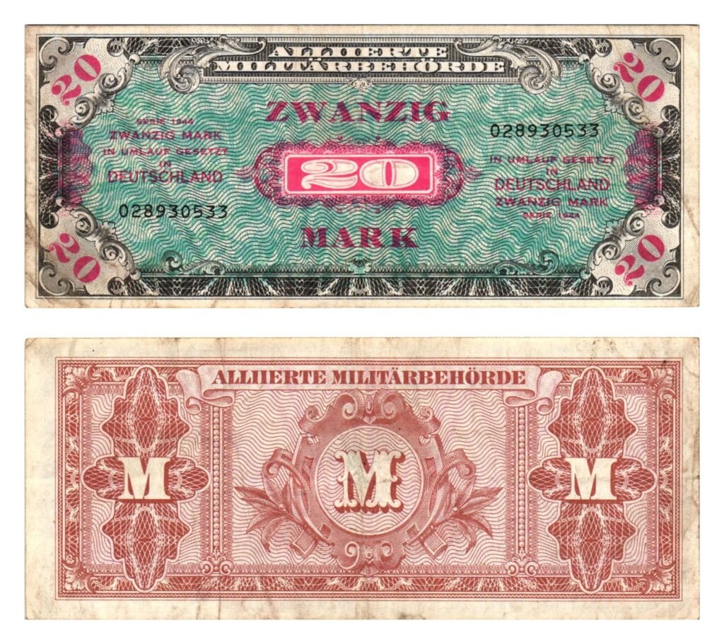 GERMANY 20 mark 1944 / Allied Military Currency / VF