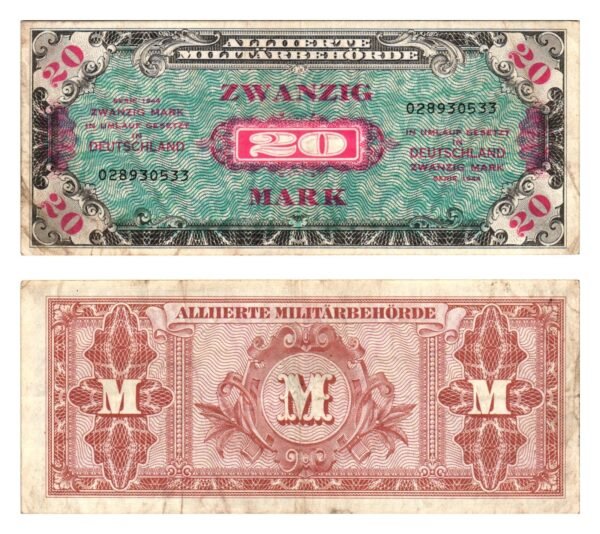 GERMANY 20 mark 1944 / Allied Military Currency / VF