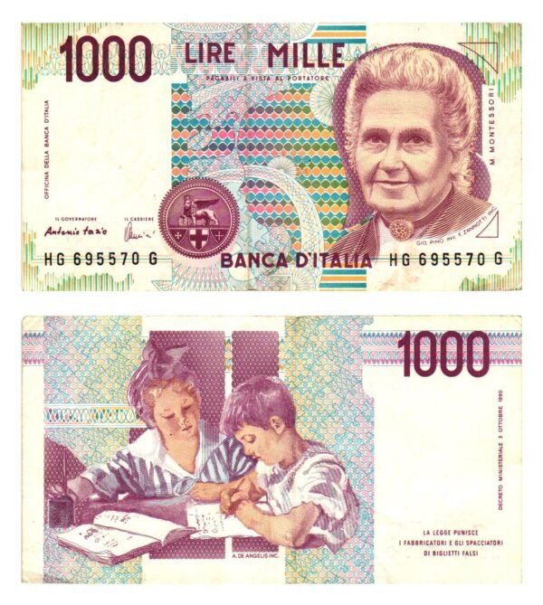 ITALY 1000 lire 1990 VF