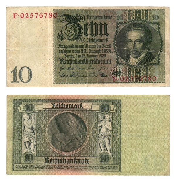 GERMANY 10 reichsmark 1929 VF