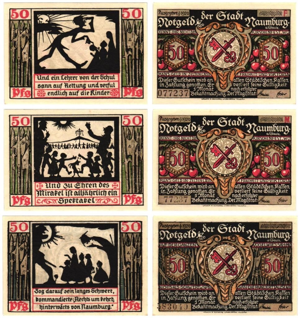 GERMANY Naumburg a. Saale 1920 local banknotes lot / Notgeld / 3 pcs. UNC