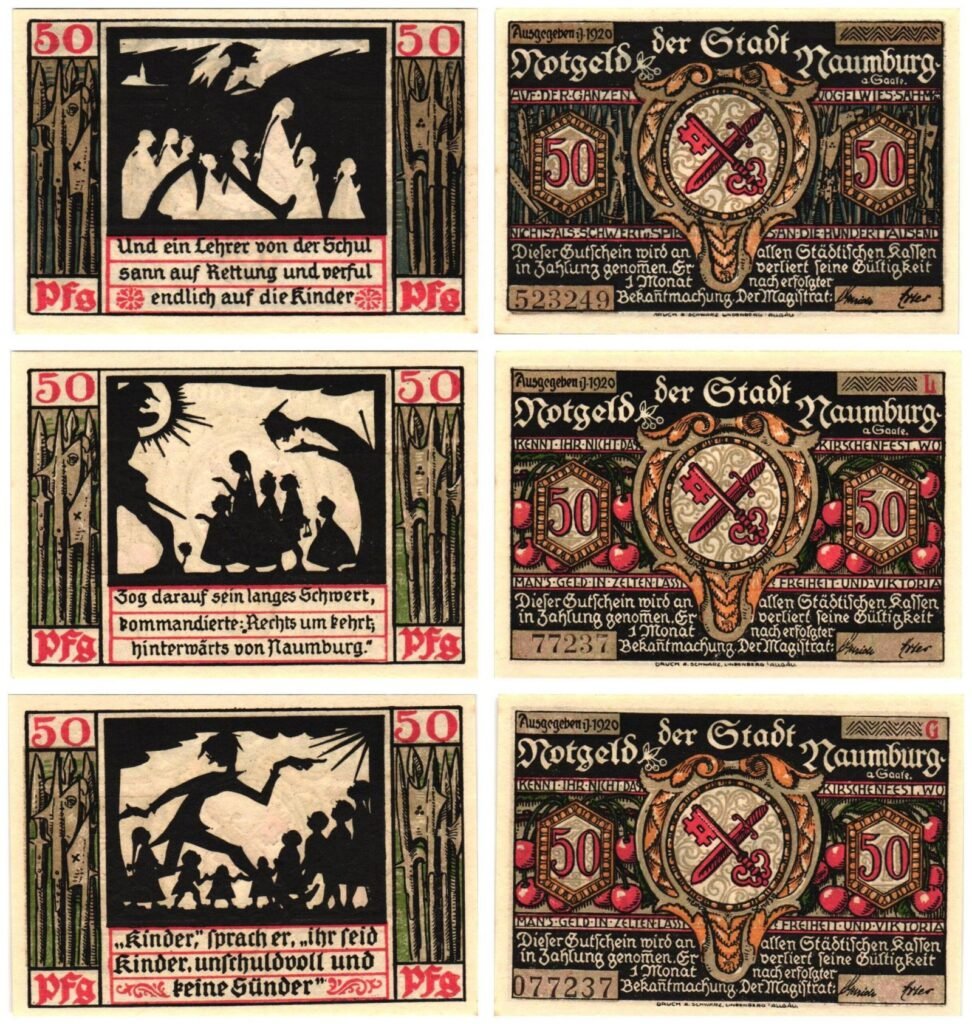 GERMANY Naumburg a. Saale 1920 local banknotes lot / Notgeld / 3 pcs. UNC