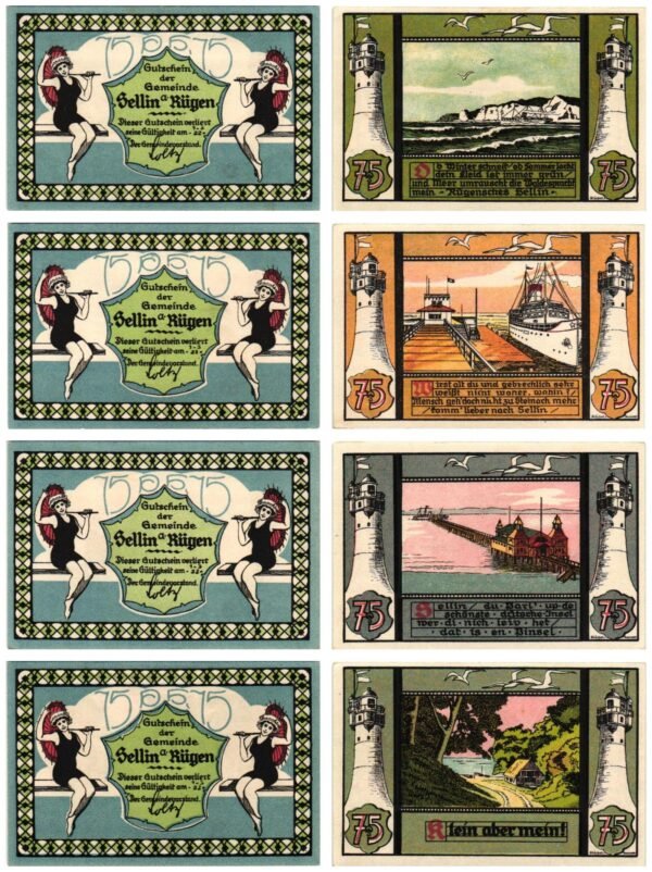 GERMANY Sellin a. Rügen 1922 local banknotes lot / Notgeld / 4 pcs. UNC