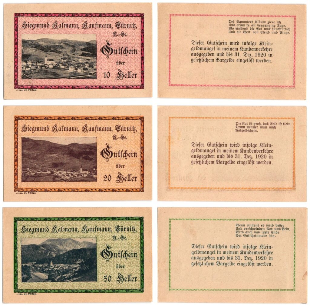 AUSTRIA Türnitz 1920 local banknotes lot / Notgeld / 3 pcs. UNC