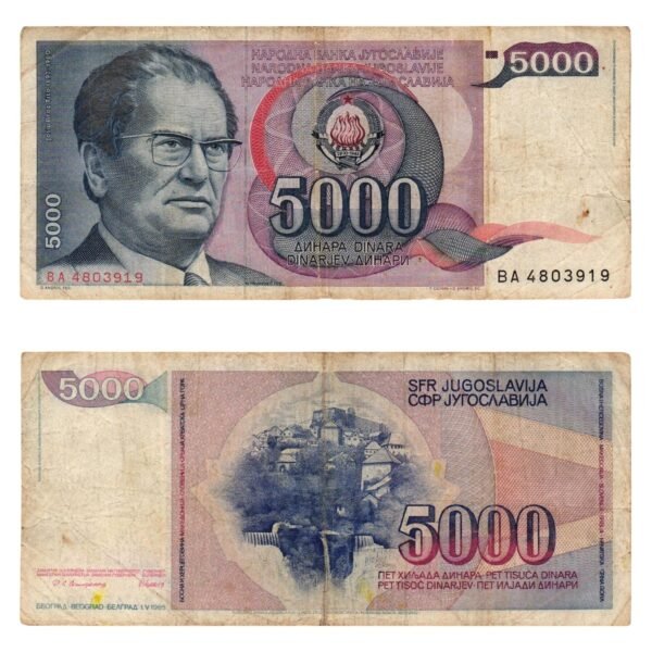 YUGOSLAVIA 5000 dinara 1985 / Josip Broz Tito / VF-