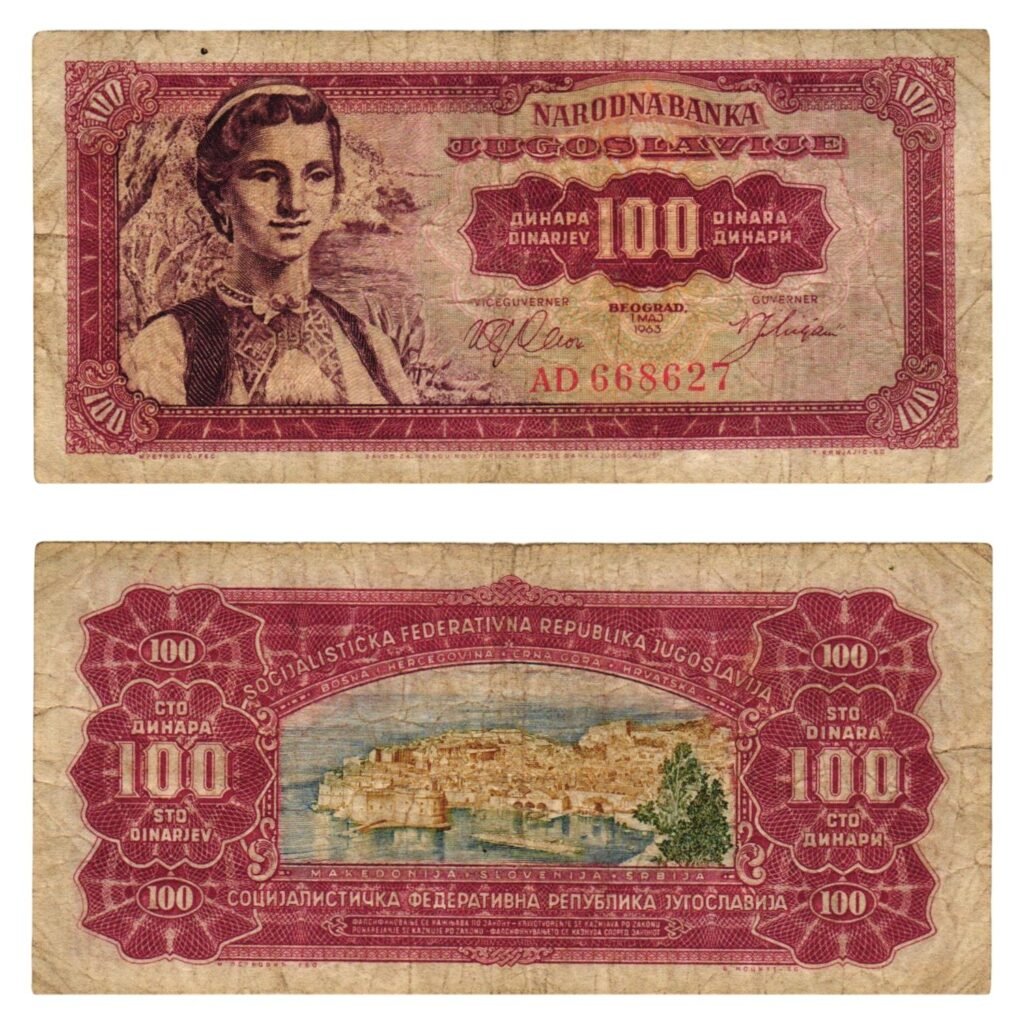 YUGOSLAVIA 100 dinara 1963 / Dubrovnik / F+
