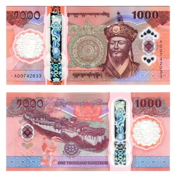 BHUTAN 1000 ngultrum 2025 / polymer plastic / UNC