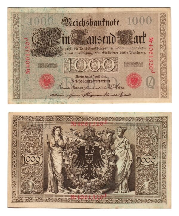 GERMANY 1000 mark 1910 / Empire / Letter Q / VF+