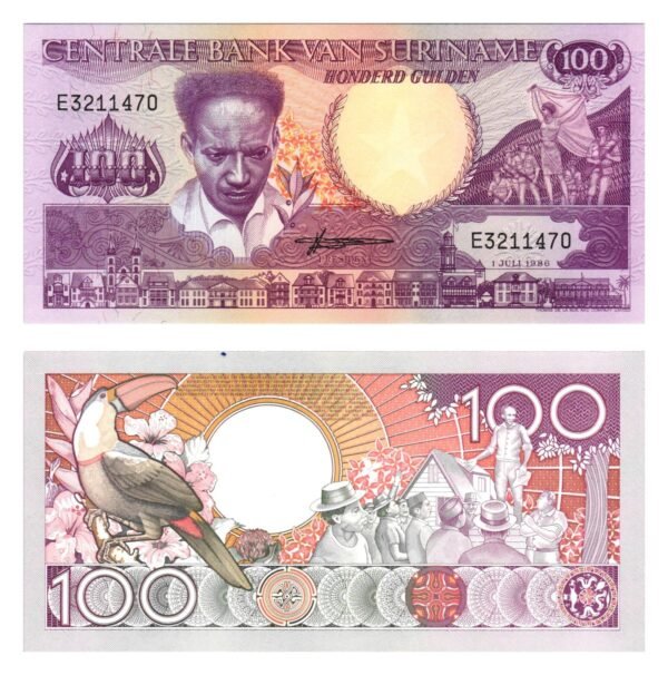 SURINAME 100 gulden 1986 UNC