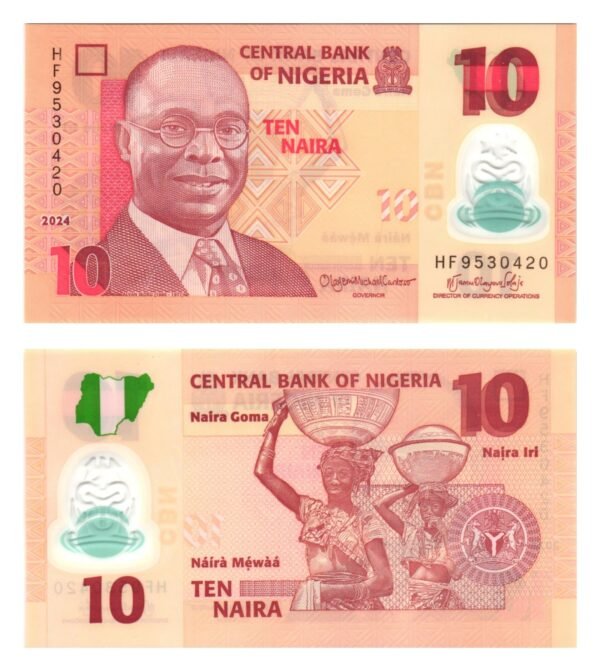 NIGERIA 10 naira 2024 / polymer plastic / UNC
