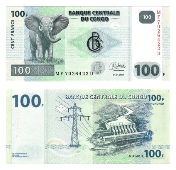 CONGO 100 francs 2022 UNC