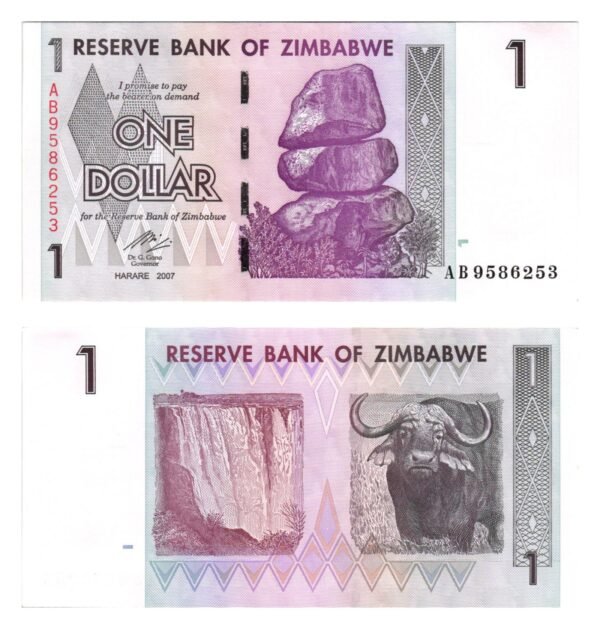 ZIMBABWE 1 dollar 2007 UNC
