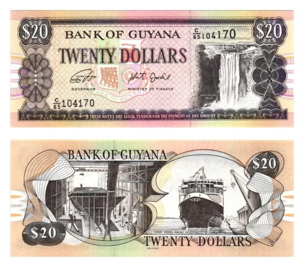GUYANA 20 dollars ND(2018) UNC