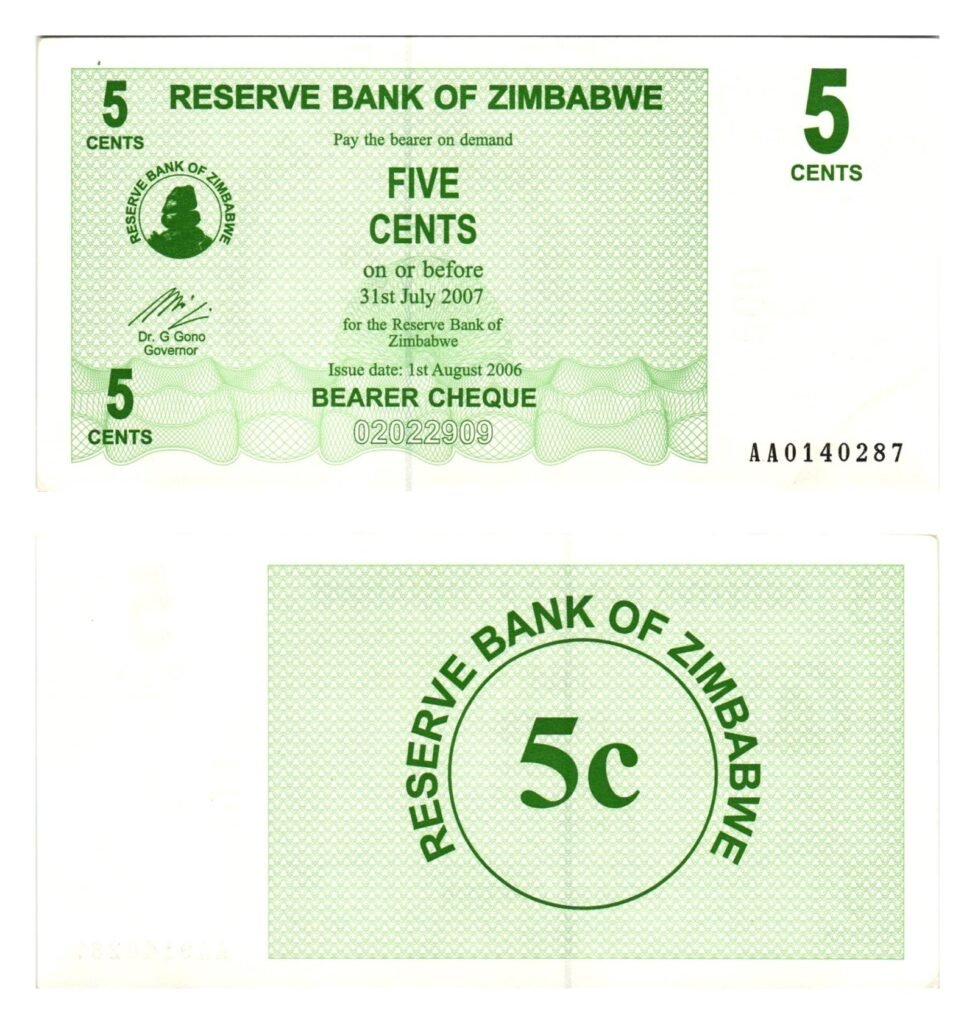 ZIMBABWE 5 cents 2006 UNC