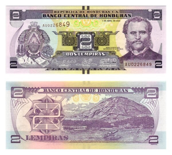 HONDURAS 2 lempiras 2022 UNC
