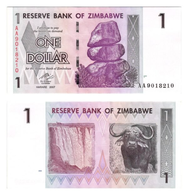 ZIMBABWE 1 dollar 2007 UNC