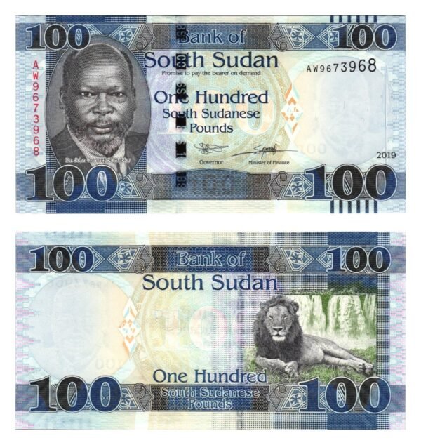 SOUTH SUDAN 100 pounds 2019 UNC