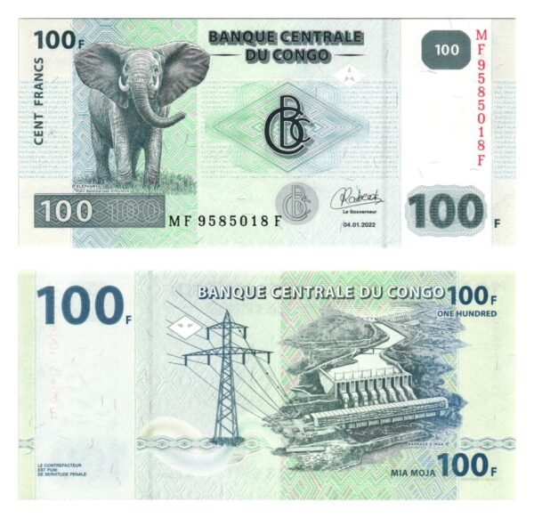 CONGO 100 francs 2022 UNC
