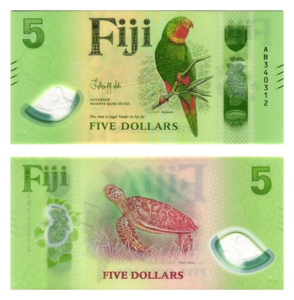 FIJI 5 dollars 2026 / polymer plastic / UNC