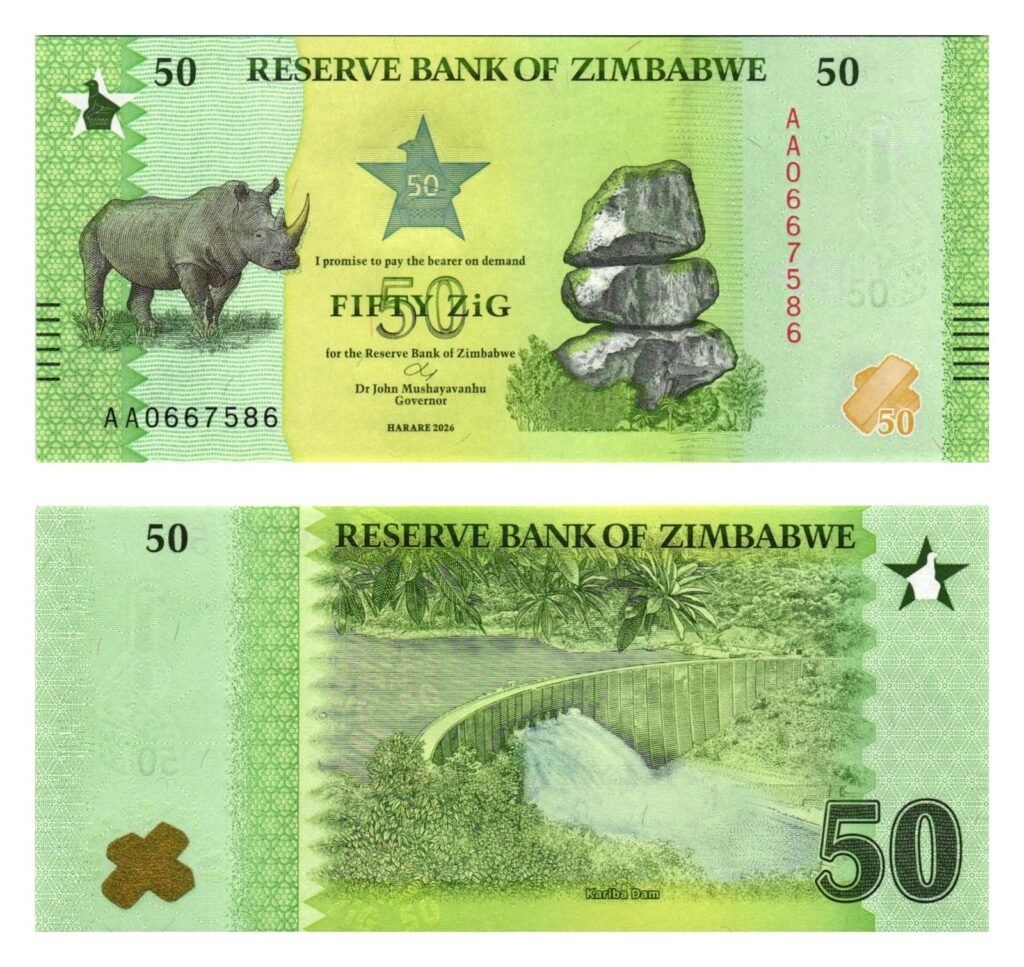 ZIMBABWE 50 zig 2026 UNC