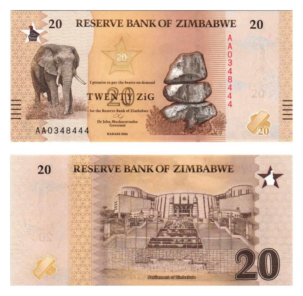 ZIMBABWE 20 zig 2026 UNC